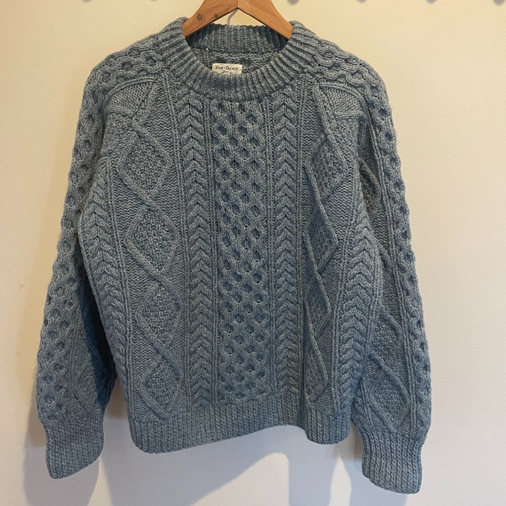 Vintage fisherman sweater, light blue